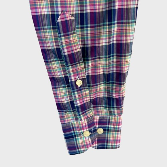 Culturata Plaid Long-Sleeve Button-Up Shirt Multicolor Men's Large 100% Cotton - Picture 7 of 10